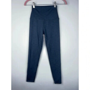 Beyond Yoga Ribbed Leggings Heather Black Gray Midi High Rise Size XS